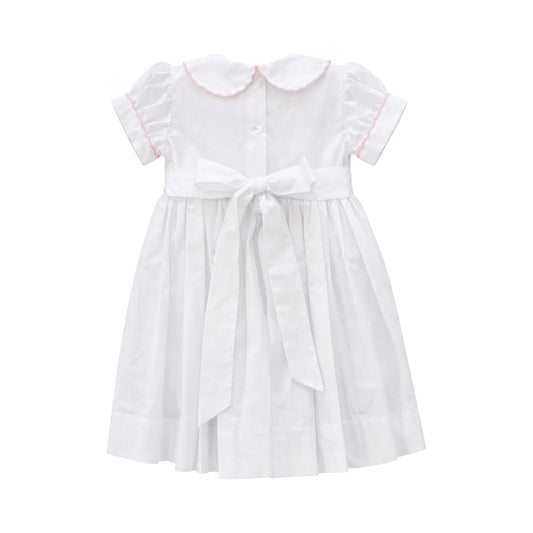 Rose Smocked Dress, Signature Scallop