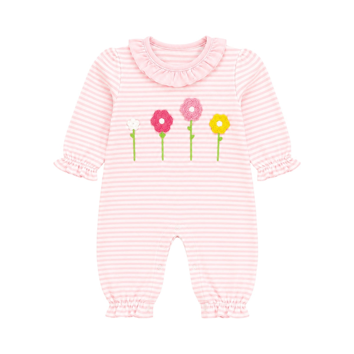 Striped Riley Romper, Blooming Garden