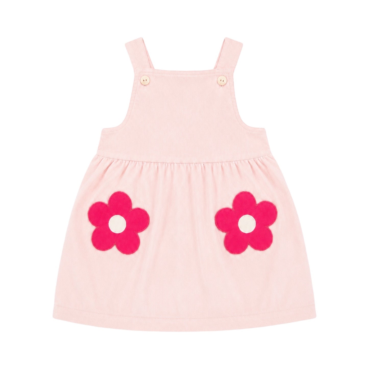 The Posy Pinafore Dress, Pink Flower Pocket