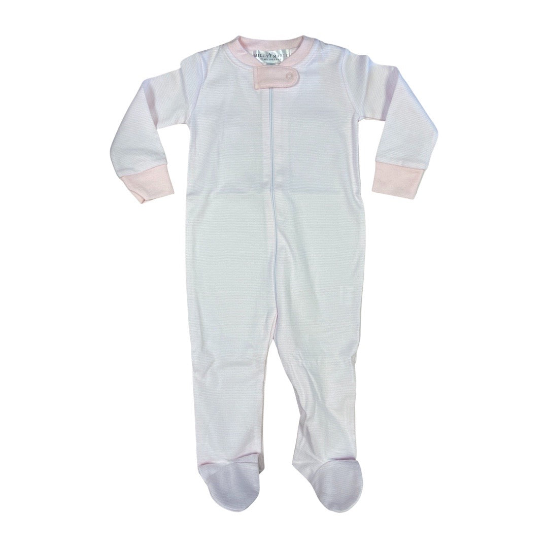 Footie, Pink Mini Stripe