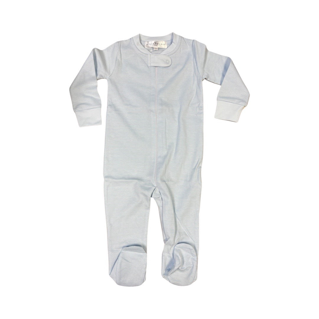 Footie, Blue Mini Stripe