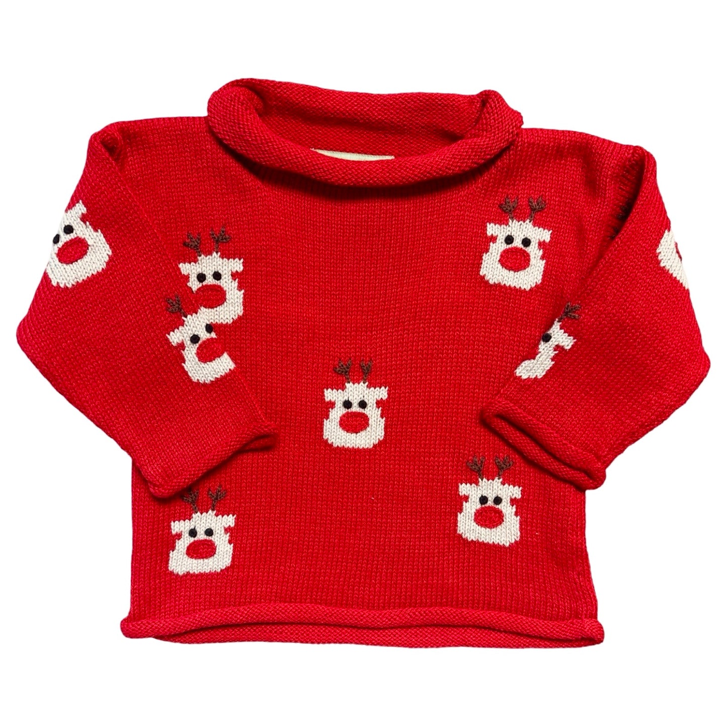 Rollneck Sweater, Scattered Reindeer