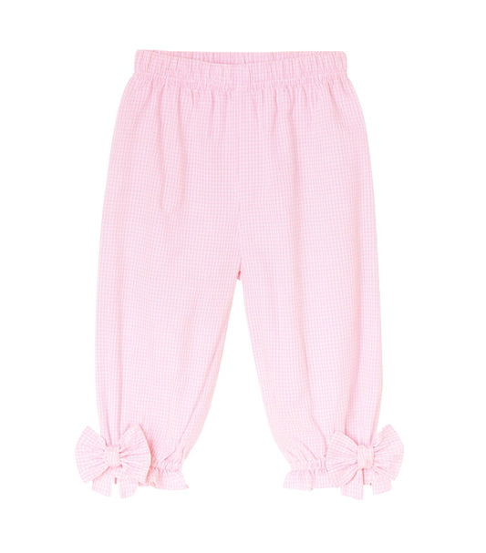 Noelle Side Bow Pink Mini Gingham Pants