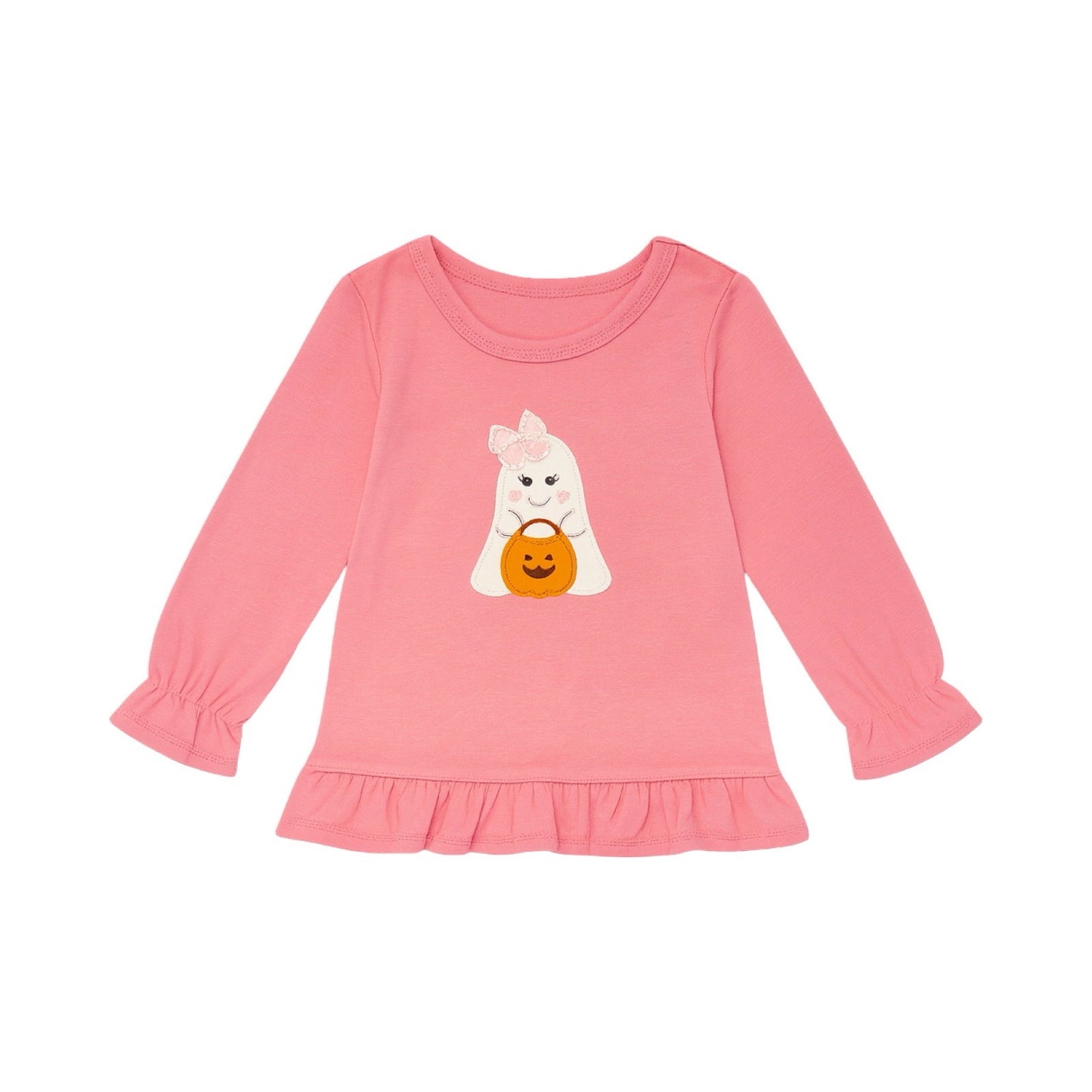 Ruffle Applique Swing Top, Ghost