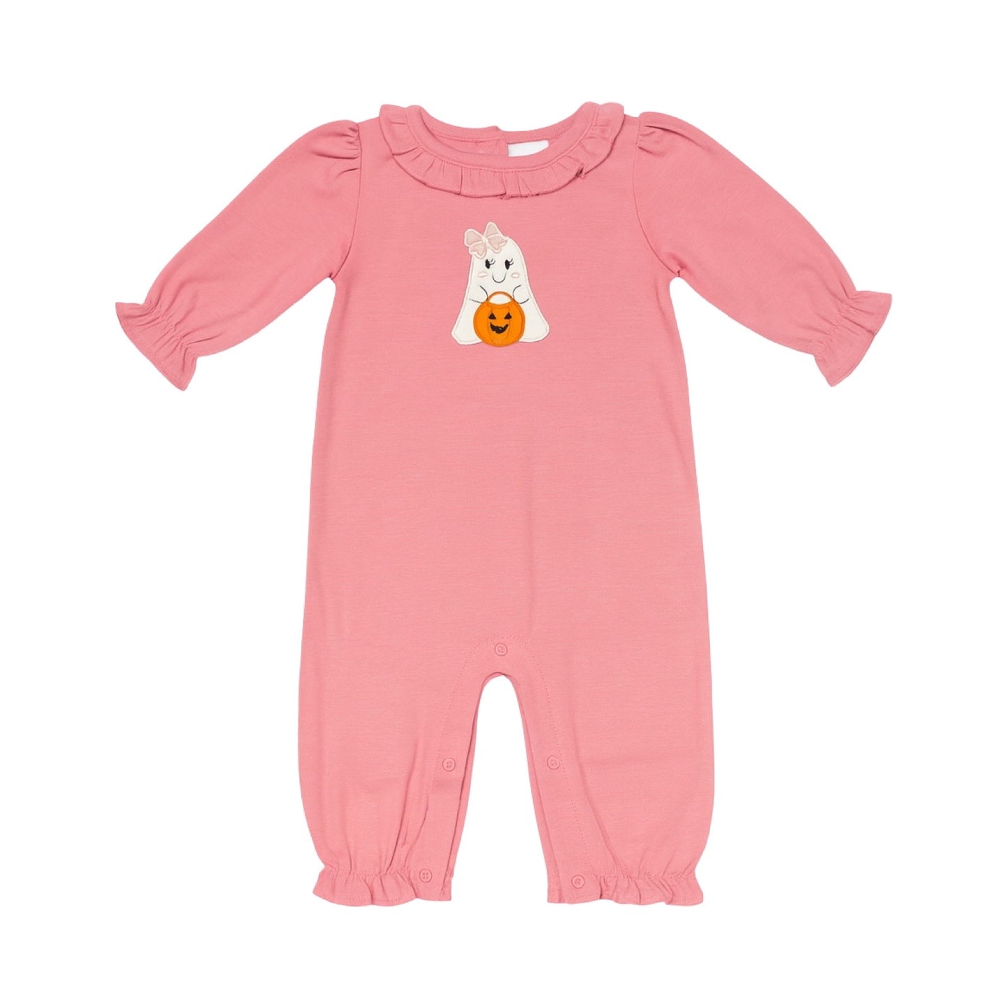 Long Sleeve Applique Romper, Ghost