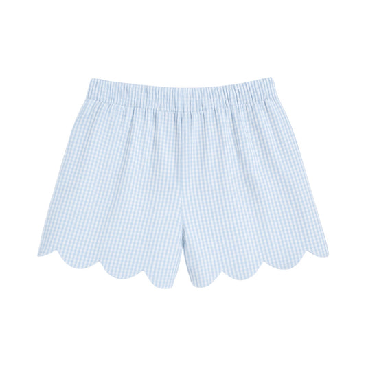 Kendall Shorts, Light Blue Mini Check Seersucker