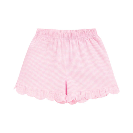 Petal Shorts, Pink Mini Check Seersucker