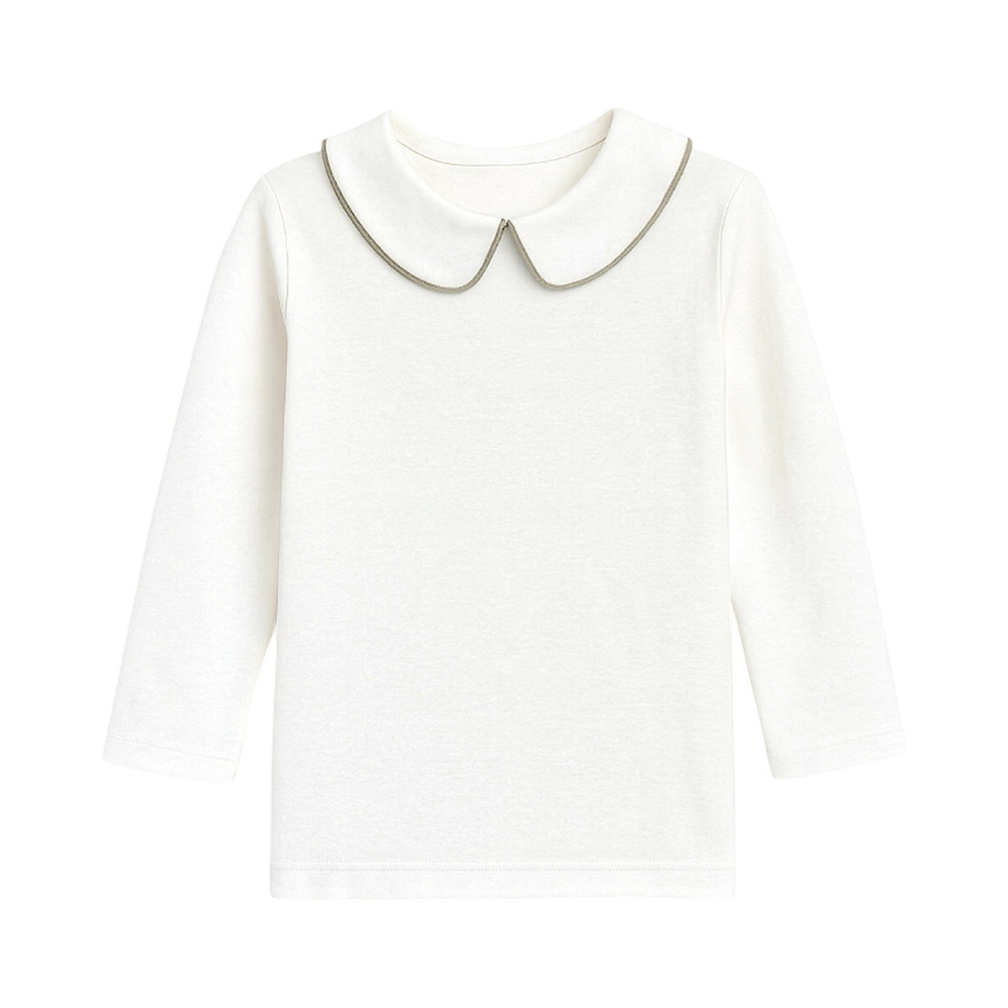 Long Sleeve Piped Collared Shirt