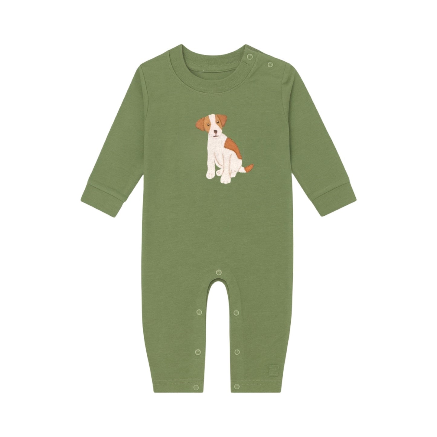 Long Sleeve Applique Romper, Jack Russell