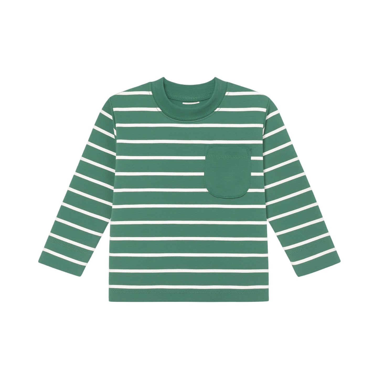 Long Sleeve Wide Striped Pocket Tee