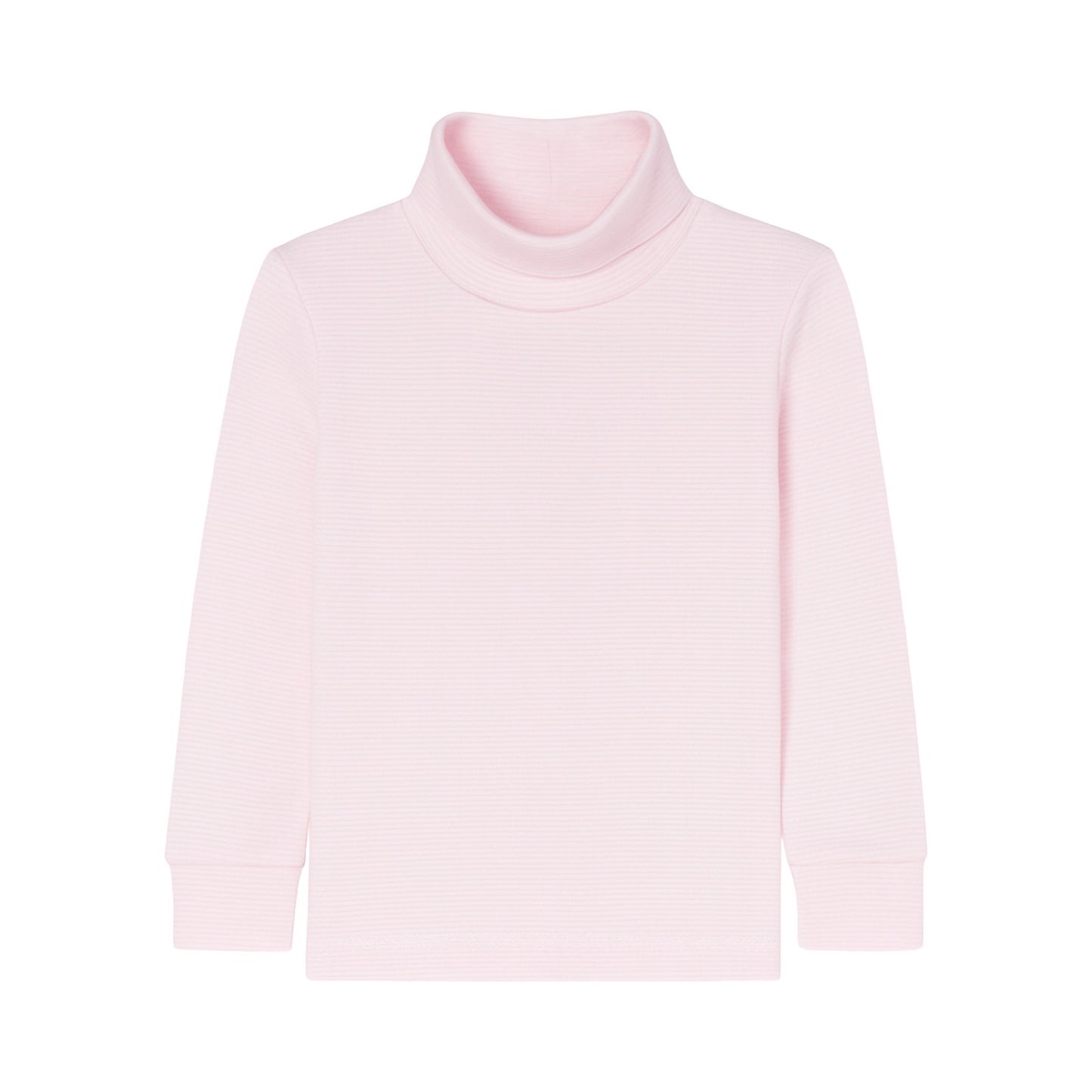 Girl's Light Pink Mini Stripe Turtleneck