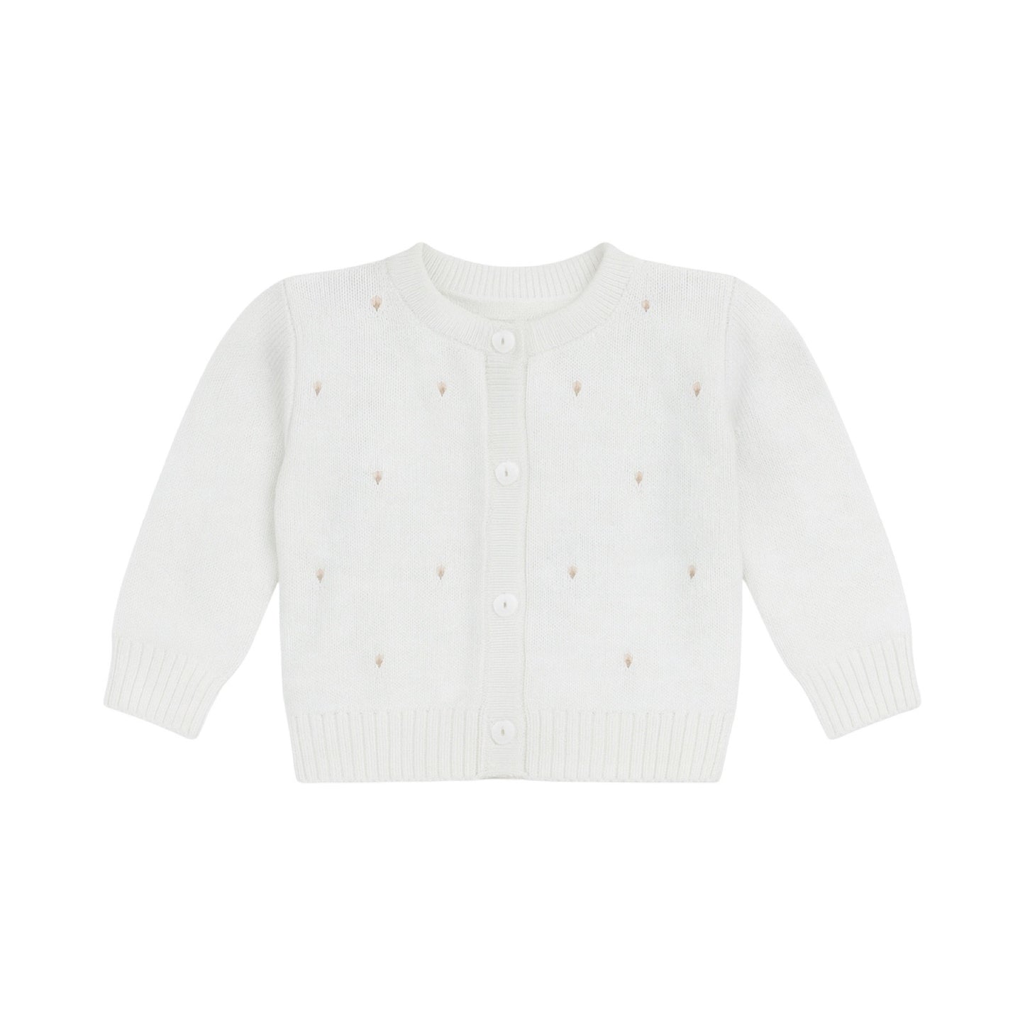 Cardigan Sweater with Tiny Rosebuds