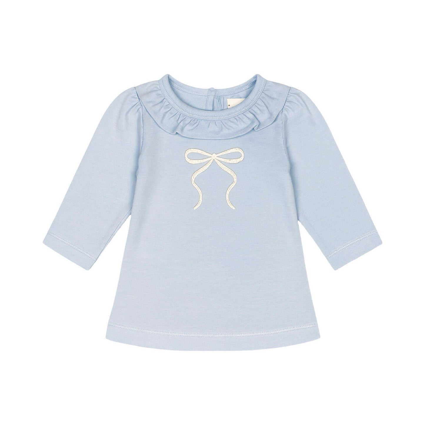 Long Sleeve Ruffled Neck Top, Bow