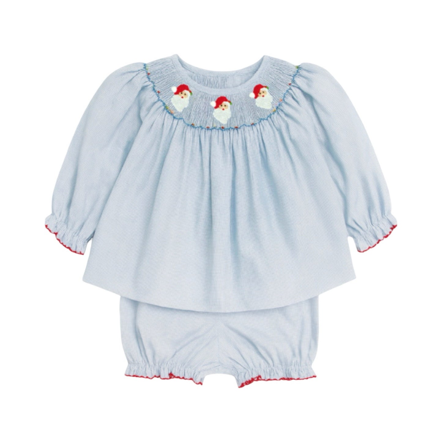 Long Sleeve Emma Bloomer Set, Santa
