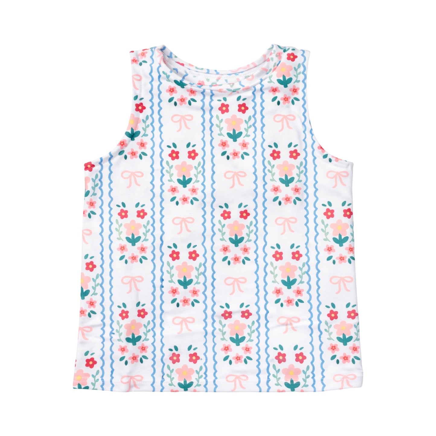 Athleisure Floral Bow Tank Top