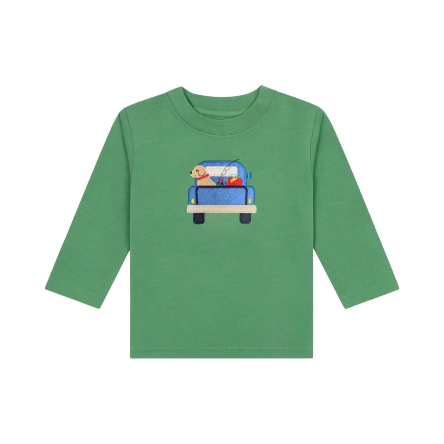 Long Sleeve Applique T-Shirt, Dog-Gone-Fishing