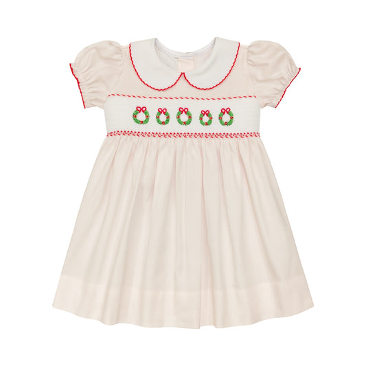 Rose Smocked Dress, Wreath