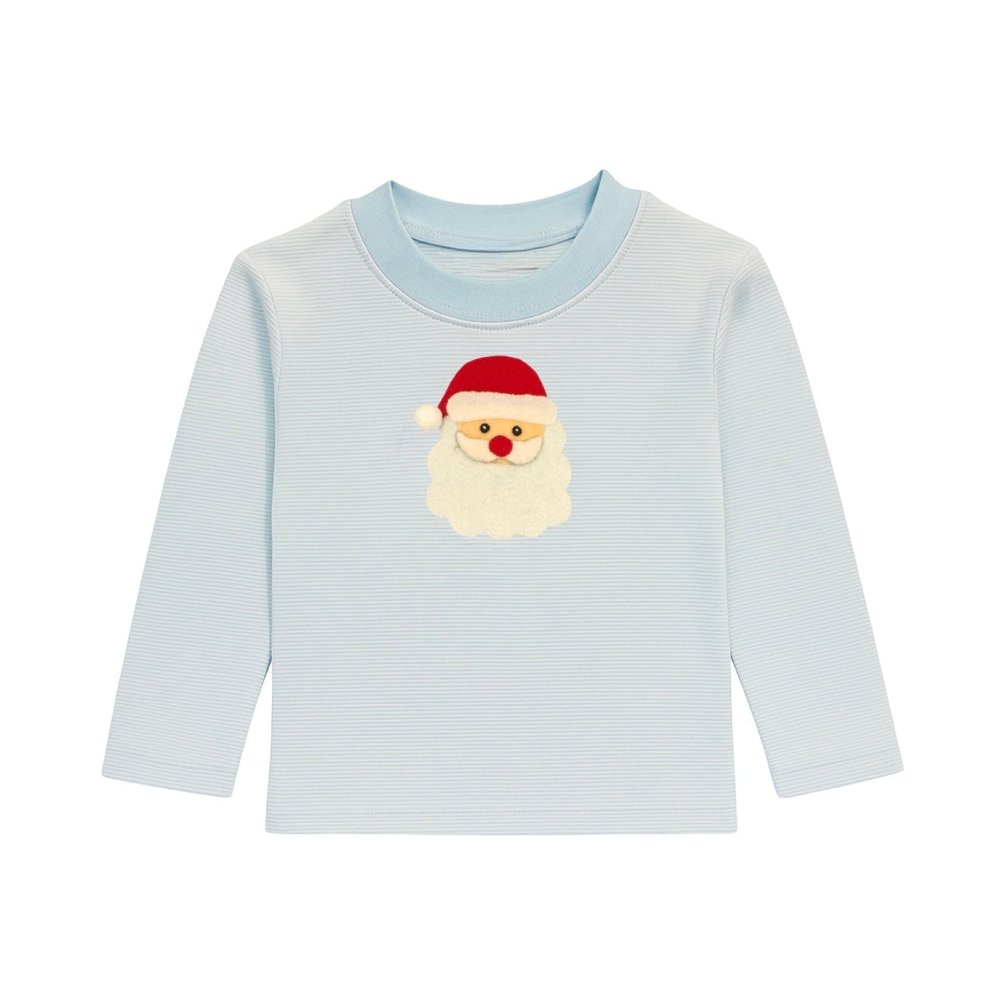 Long Sleeve Striped Applique T-Shirt, Santa