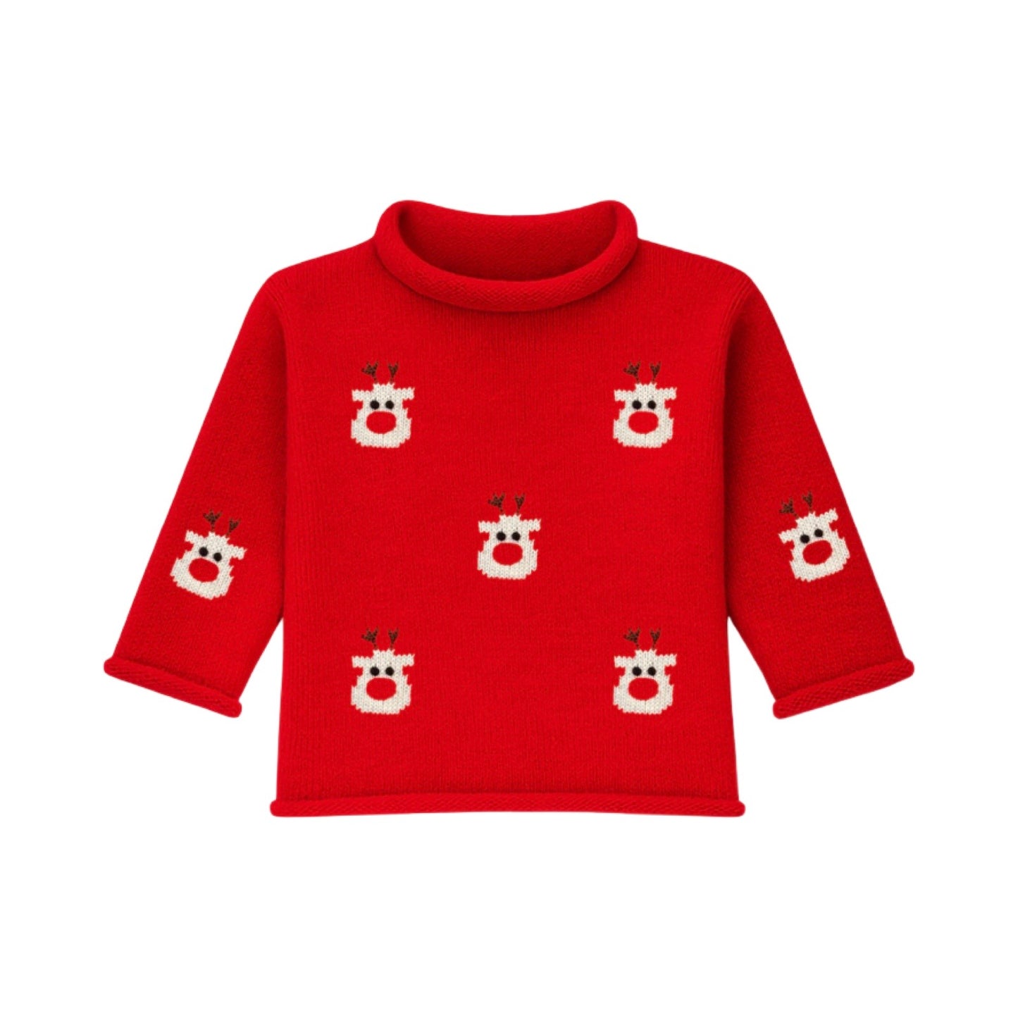 Rollneck Sweater, Scattered Reindeer