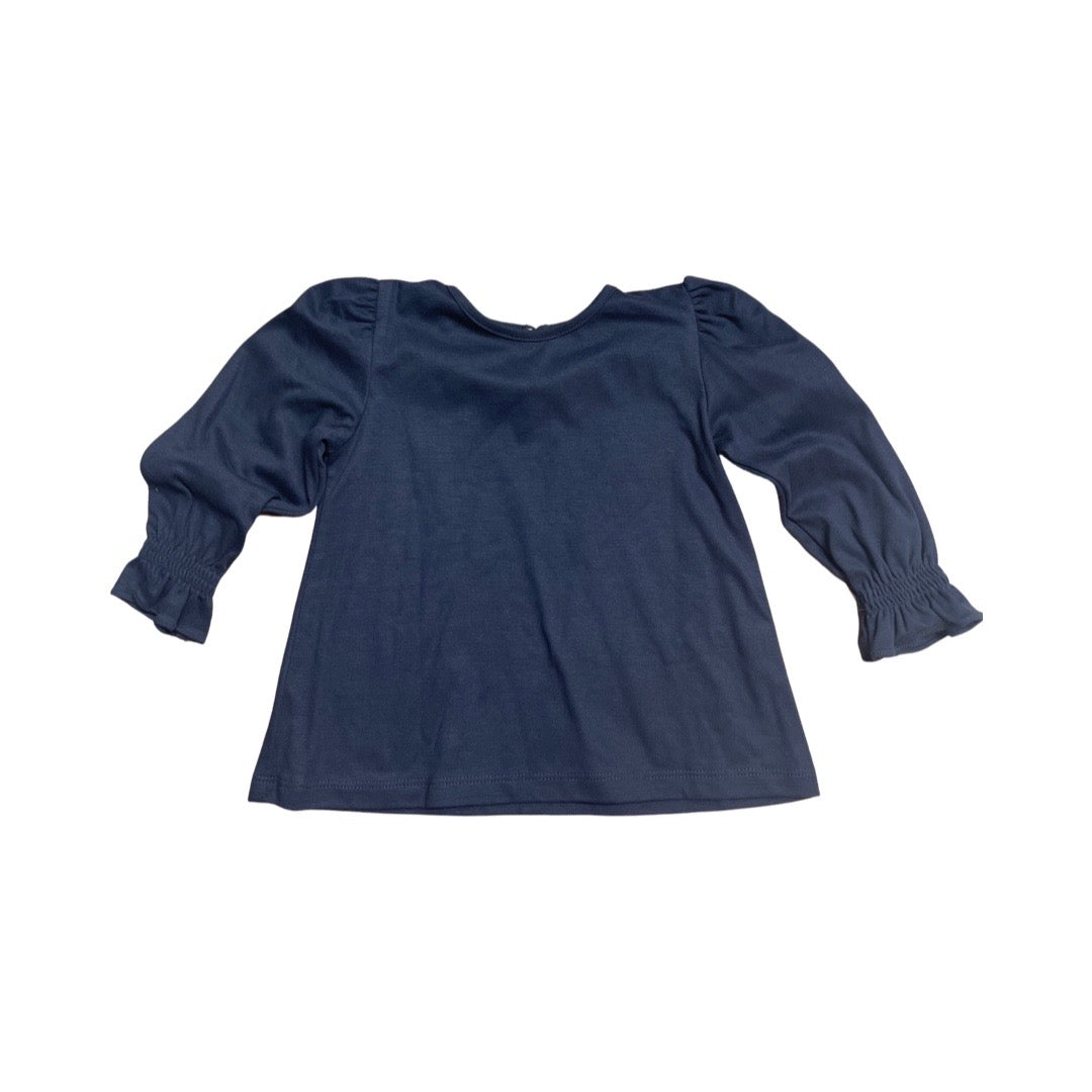 Birdie Long Sleeve Navy Knit Blouse