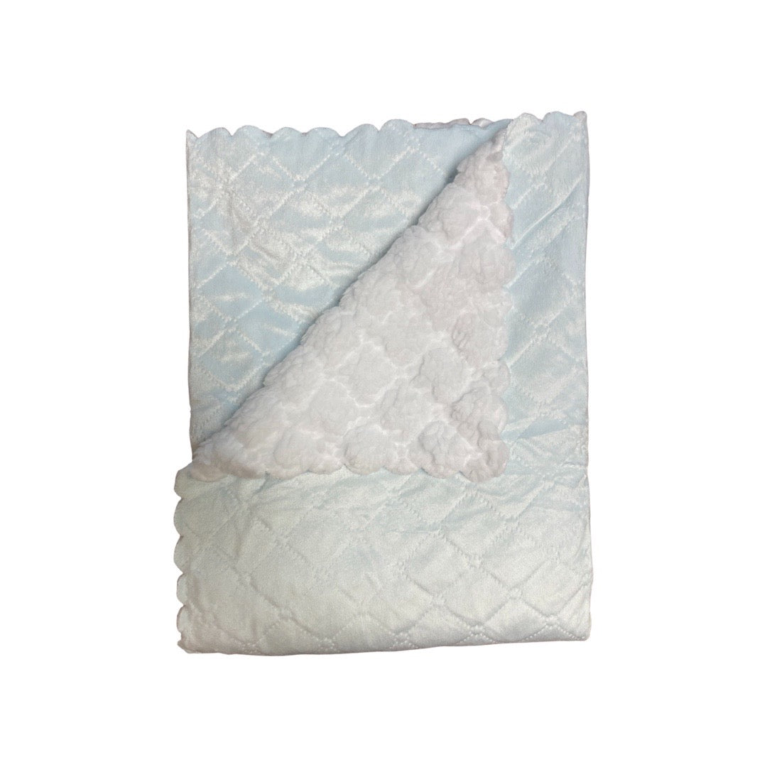Quilted Plush Baby Blanket, Blue