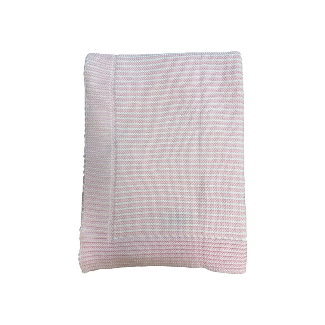 Cotton Striped Blanket, Pink