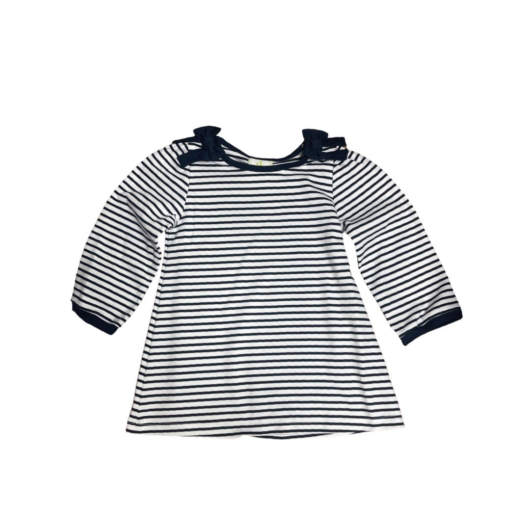 Emmeline Long Sleeve Navy Striped Knit Dress