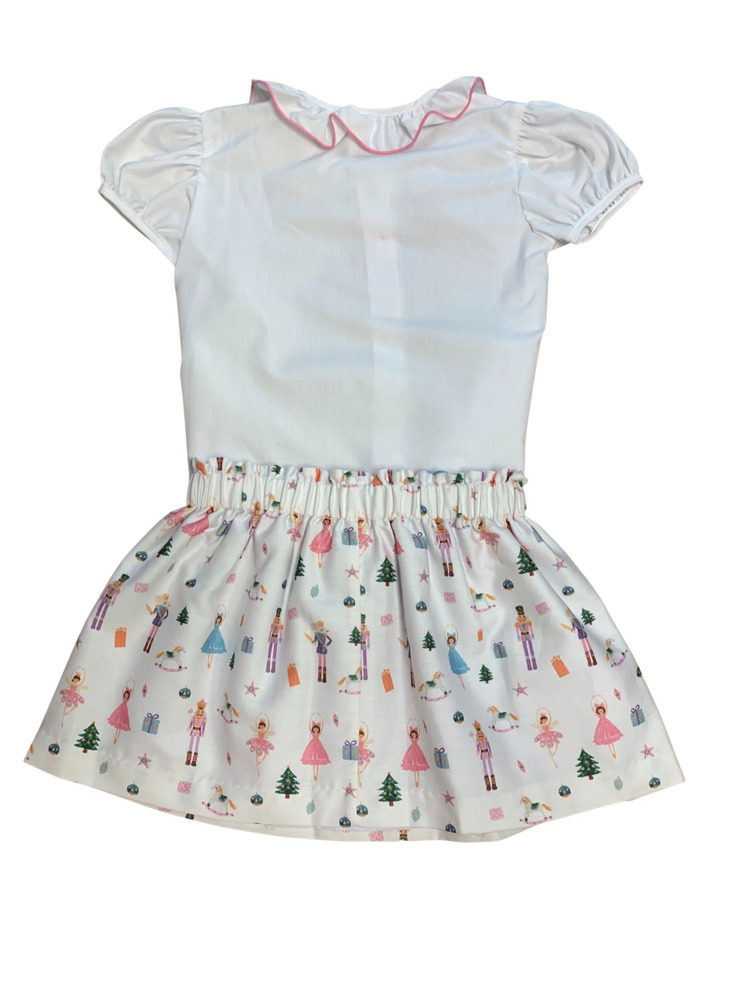 Girl's Nutcracker Print Skirt & Blouse Set