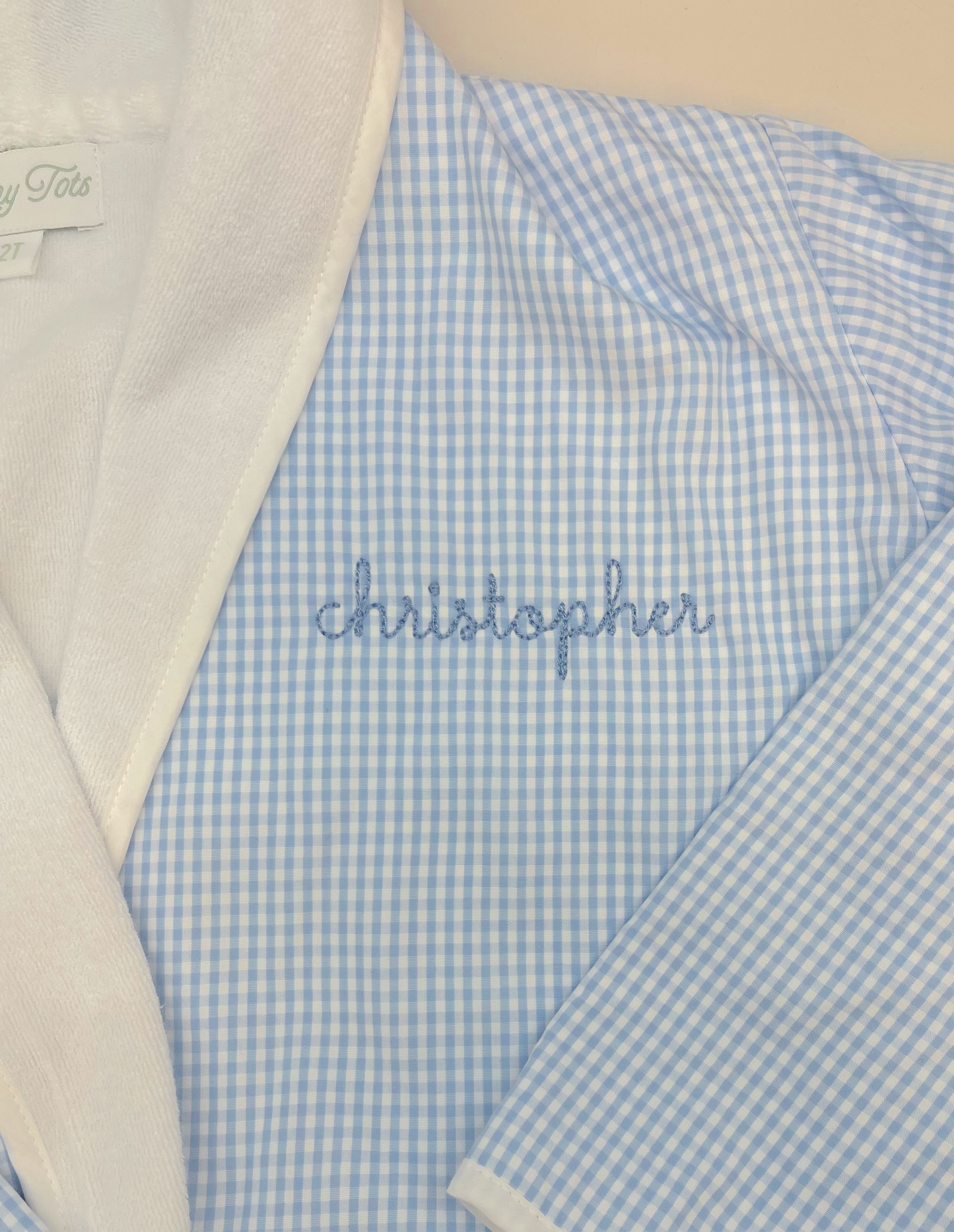 Bath Robe, Blue Gingham