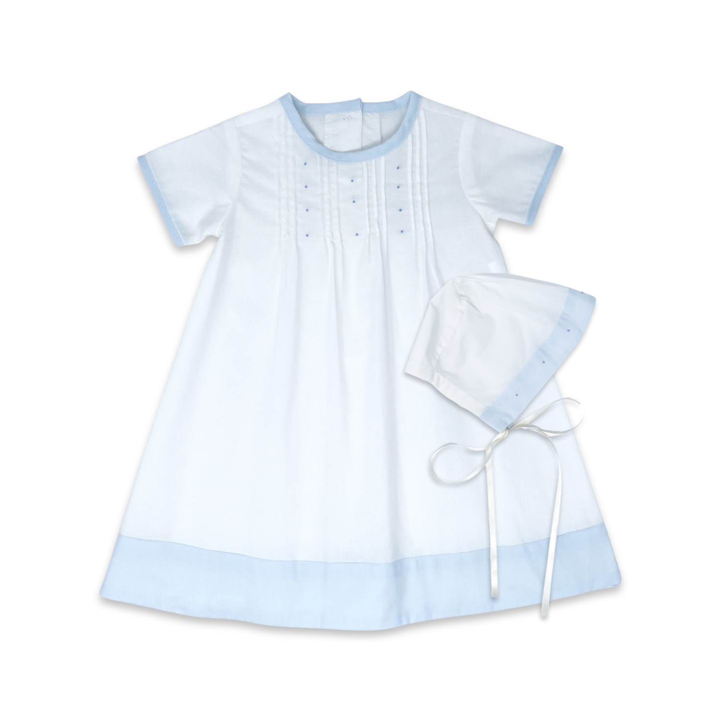Boy's Blessings White & Blue Daygown Set