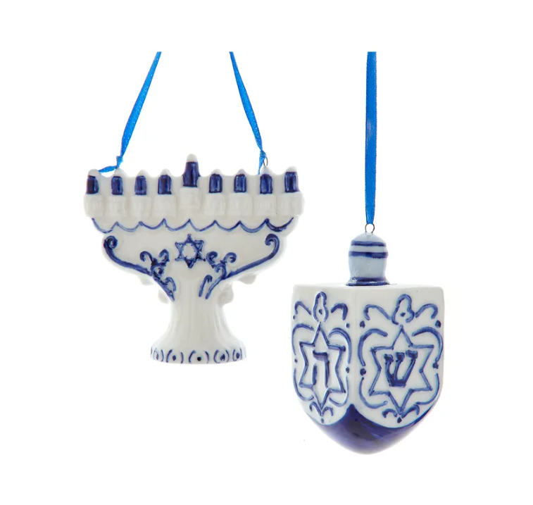 Ornament, Porcelain Hanukkah (sold individually)
