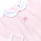 Girl's Pink Day Gown with Bow Embroidery