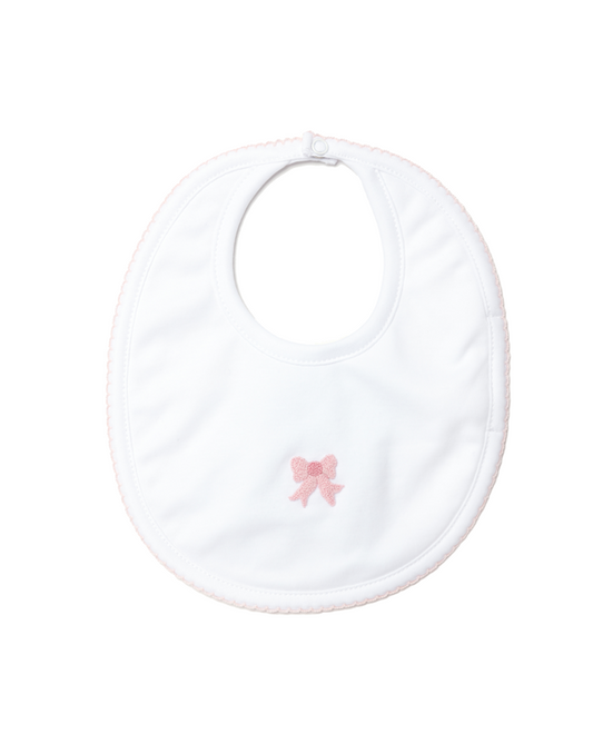 Baby Bib, Pink Bow Embroidery