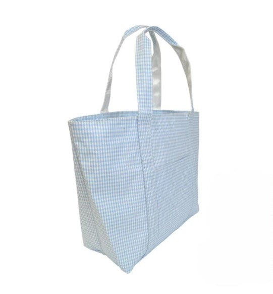 Jumbo Tote, Gingham Mist