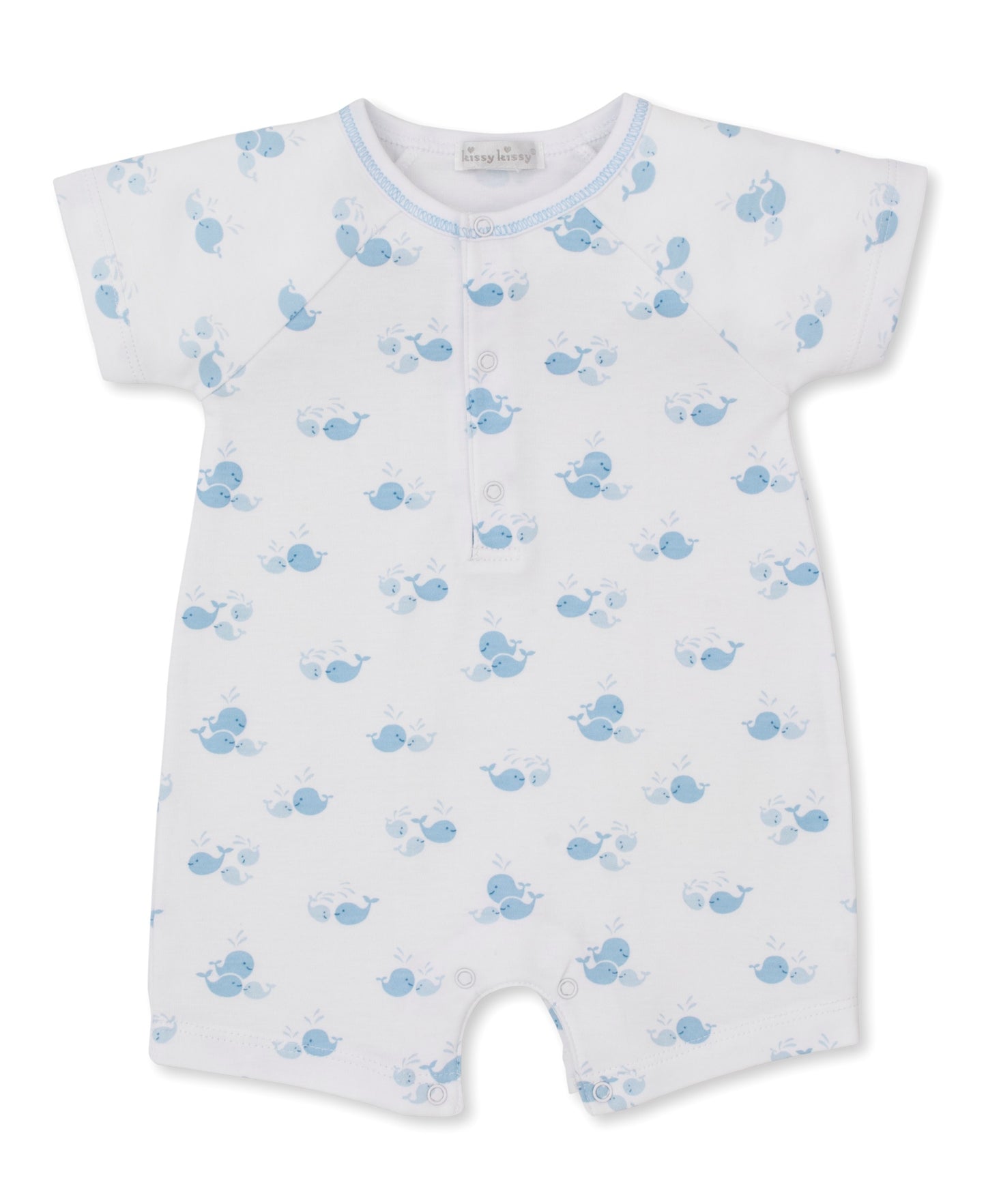 Whale Wonder Blue Print Short Playsuit