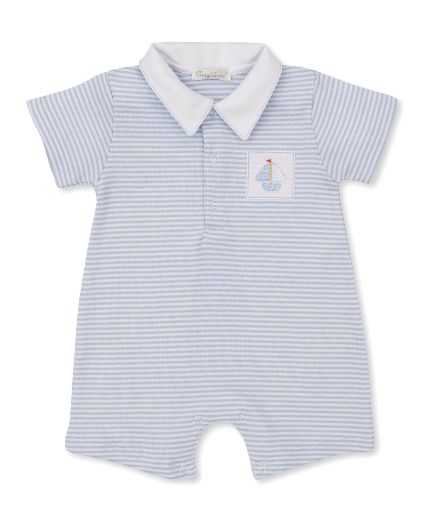 Saturday Regatta Sailboat Blue Stripe Short Playsuit