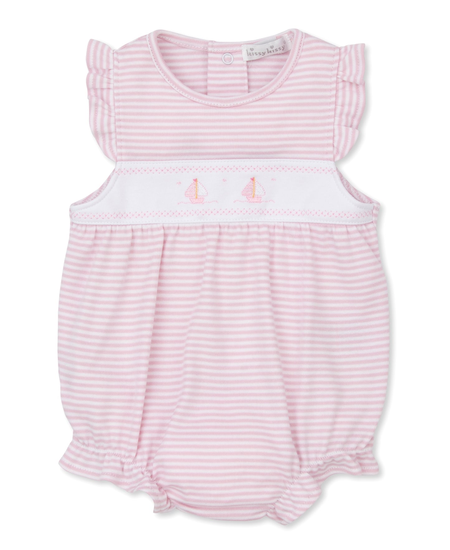 Saturday Regatta Sailboat Pink Stripe Bubble
