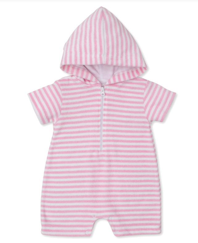 Cabana Terry Stripes Hooded Romper
