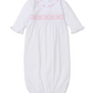 Smocked White Sack Gown with Pink CLB Summer 24