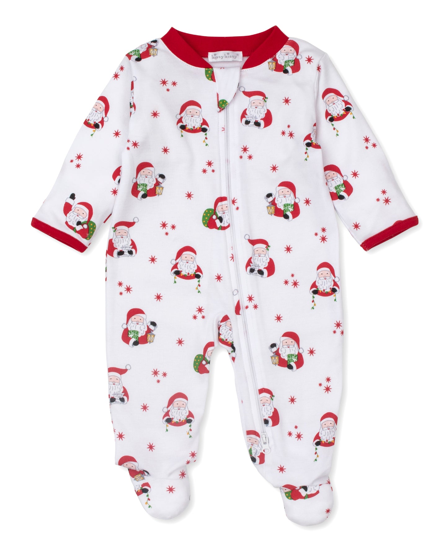 PJs Jolly Santas Zip Footie