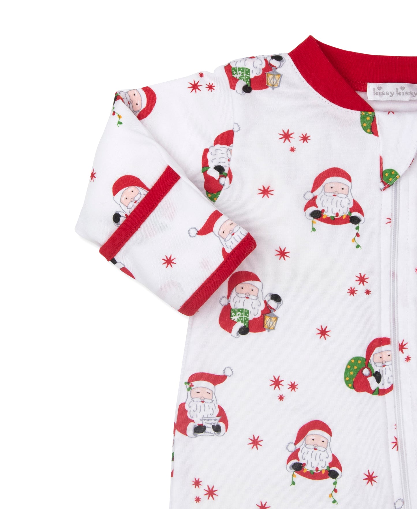 PJs Jolly Santas Zip Footie
