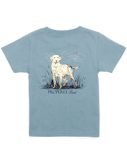 Boy's Labrador Short Sleeve Steel Blue T-Shirt