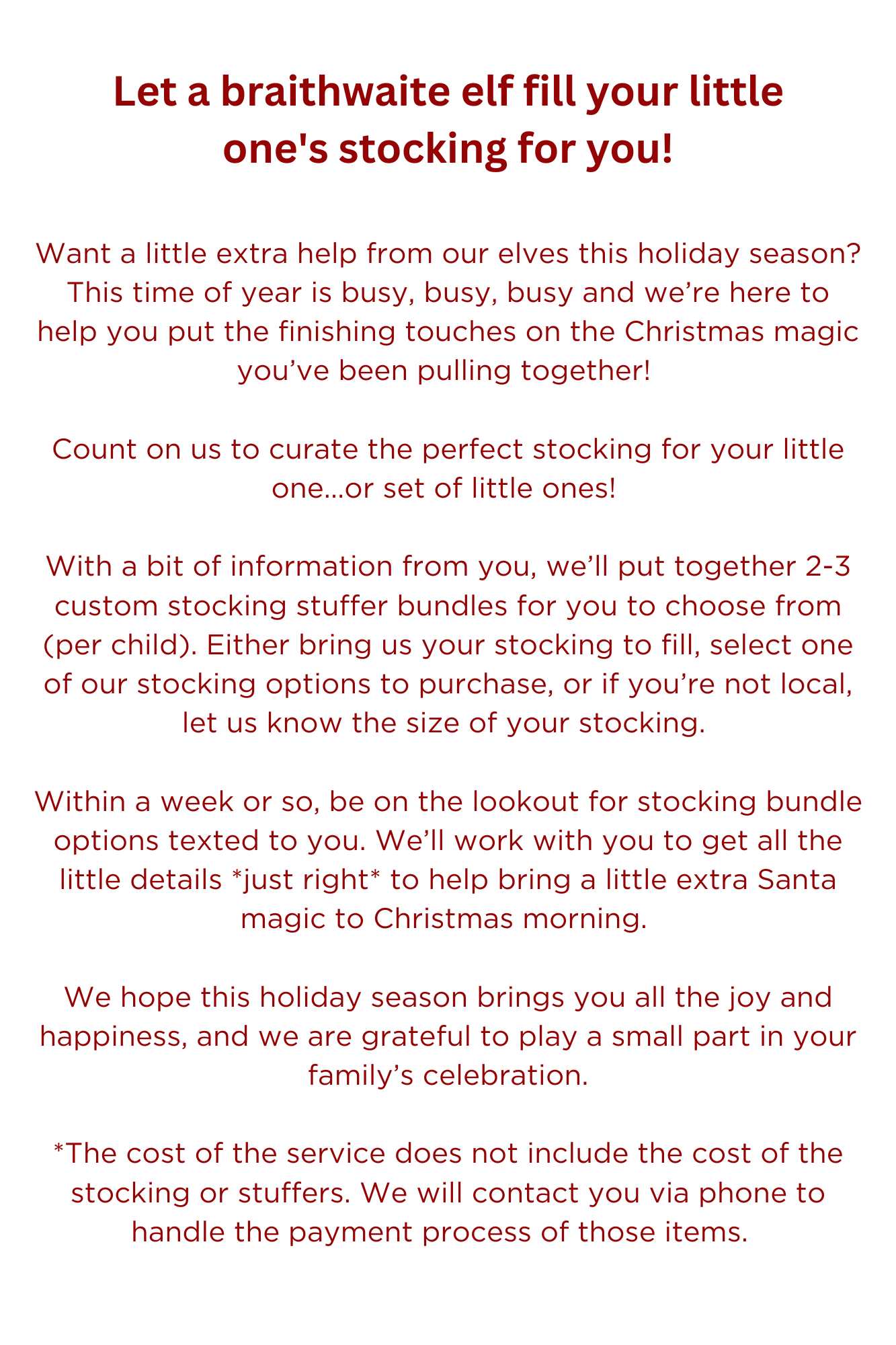 Concierge Stocking Service
