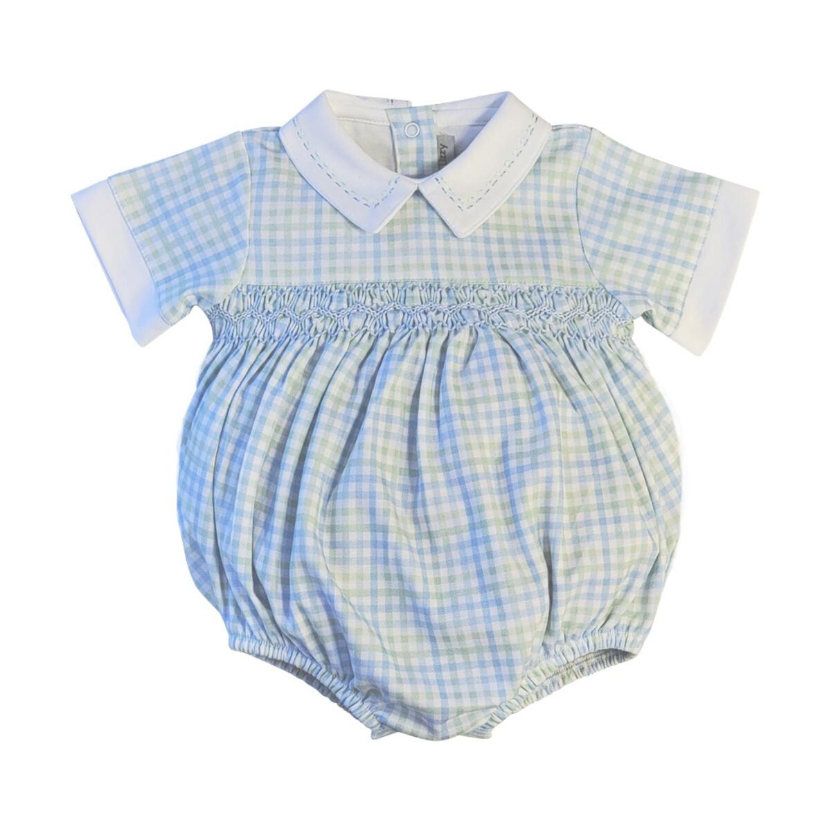 Christina & Cameron Boy Smocked Check Bubble