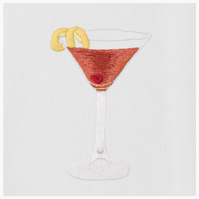 Hand Towel with Manhattan Cocktail