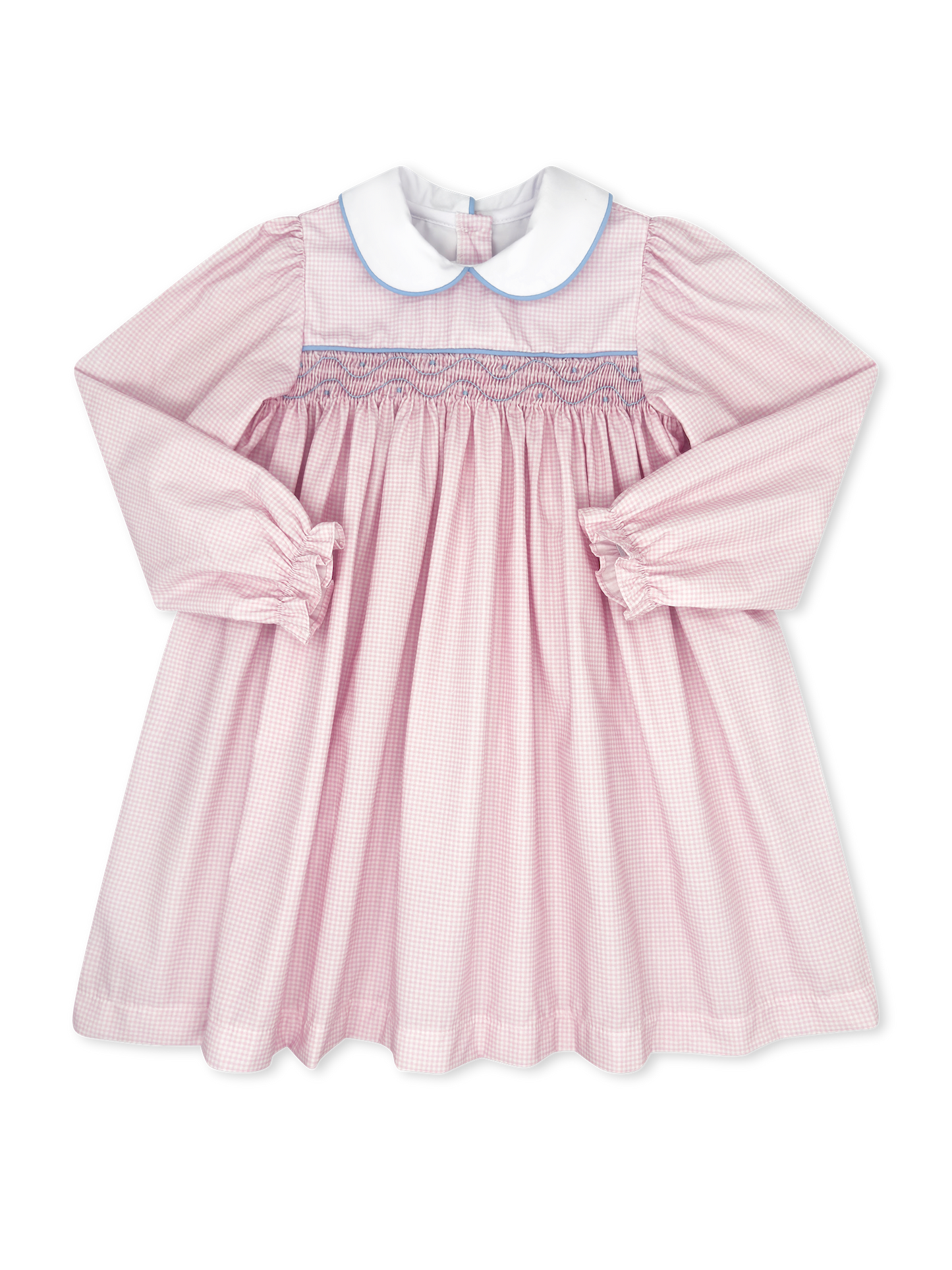 Michelle Dress Long Sleeve, Classic Pink Minigingham