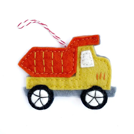 Ornament, Dump Truck Felt Wool