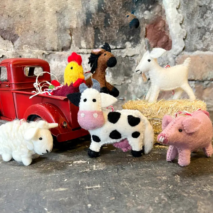 Ornament, Farm Animal Felt Wool (sold individually)