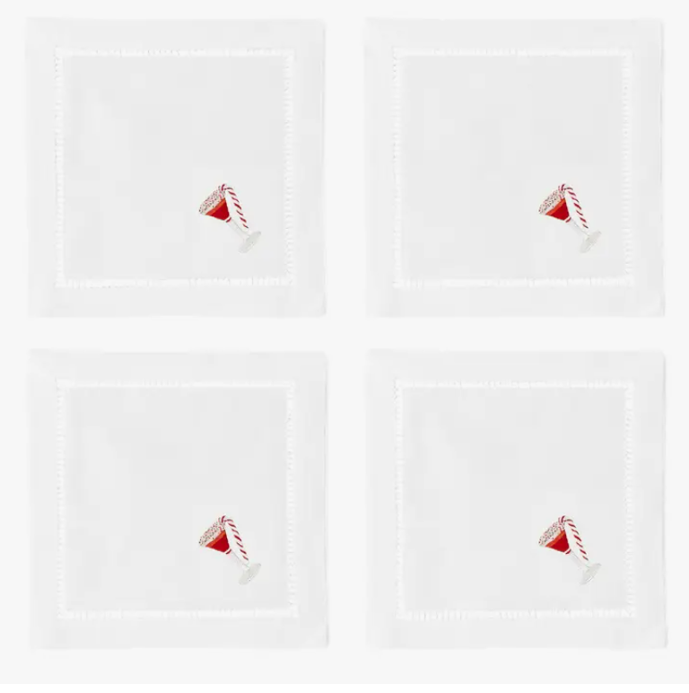 Peppermint Martini Cocktail Napkin Set