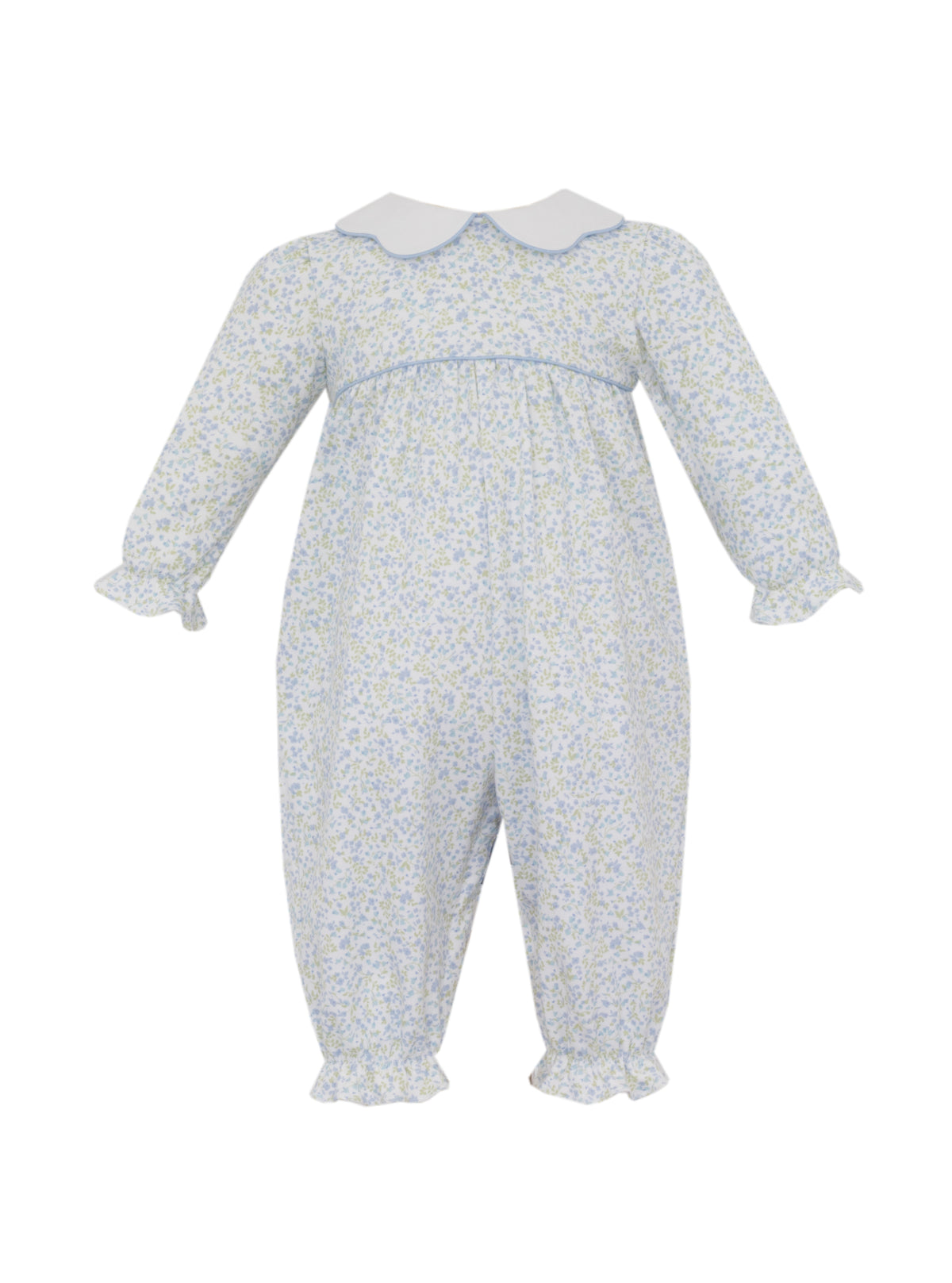 Baby romper with floral pattern on a white background